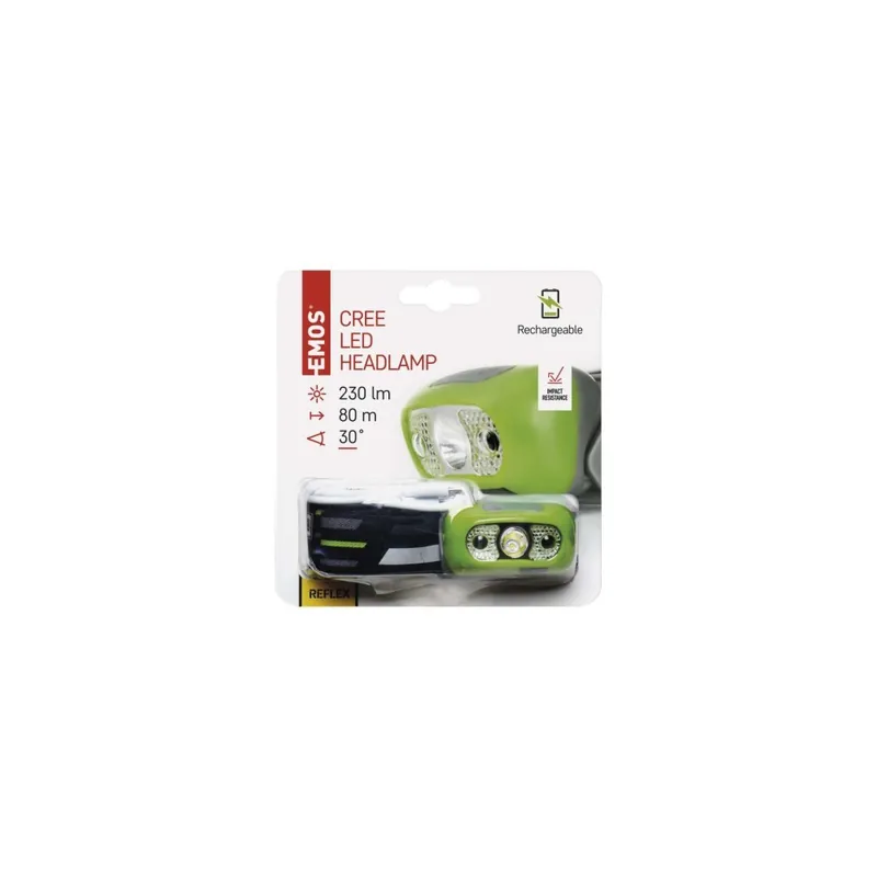 CREE LED nabíjecí čelovka P3534, 230 lm, 80 m, Li-Pol 1200 mAh Omezené Množství
