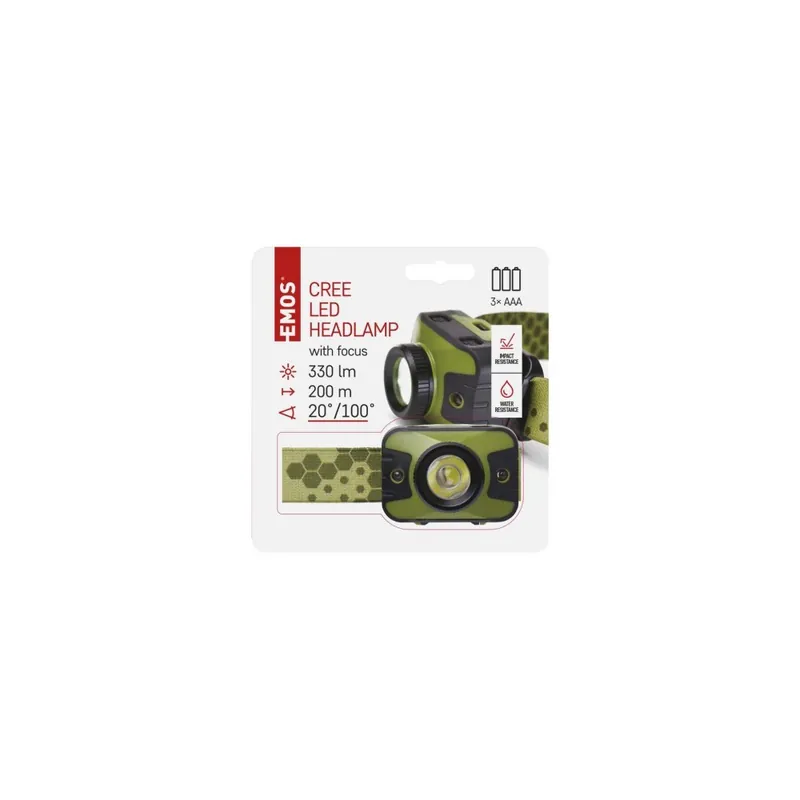 CREE LED čelovka P3539, 330 lm, 200 m, 3× AAA Super Cena