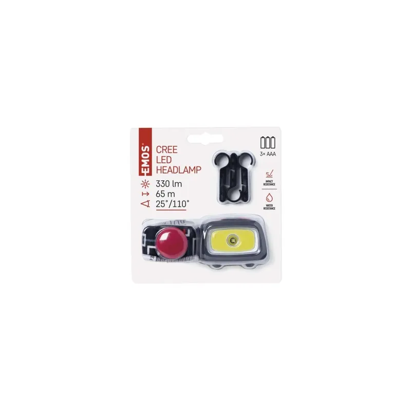 CREE LED + COB LED čelovka P3531, 330 lm, 65 m, 3× AAA Výhodná Nabídka