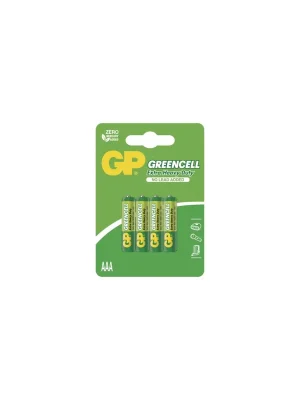 Zinková baterie GP Greencell AAA (R03), 4 ks Akce