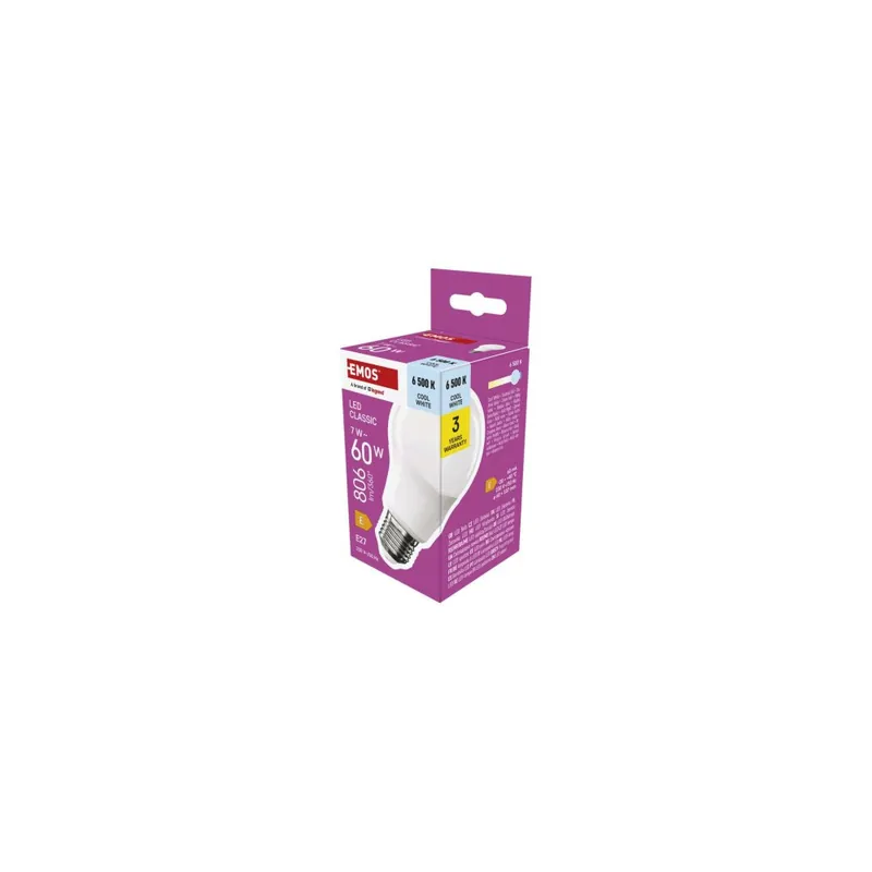 Dokud Zásoby Vydrží LED žárovka Classic A60 / E27 / 7 W (60 W) / 806 lm / Studená bílá