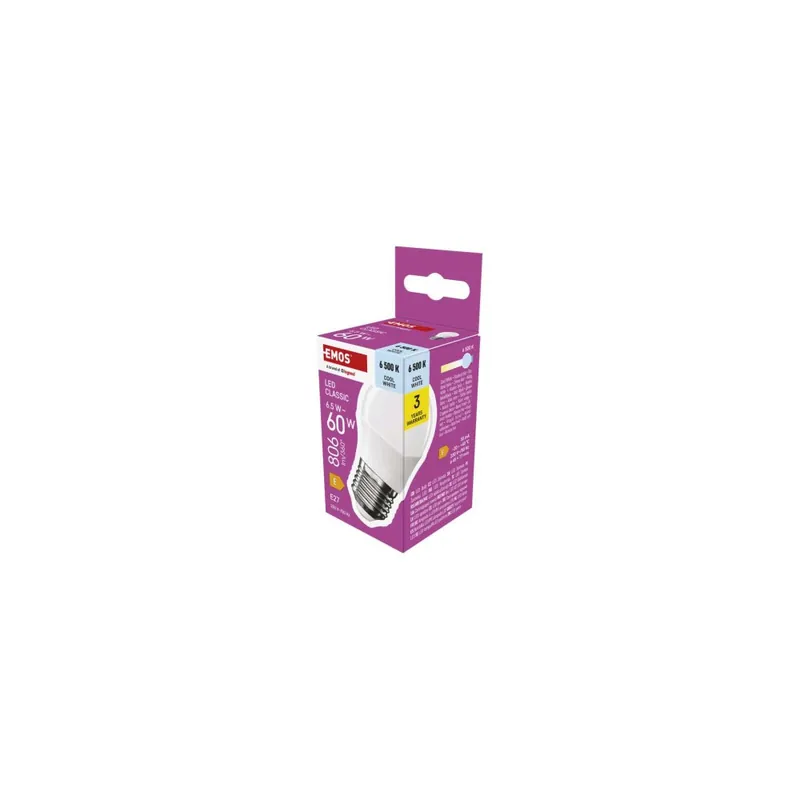 Zlevněný LED žárovka Classic Mini Globe / E27 / 6,5 W (60 W) / 806 lm / studená bílá