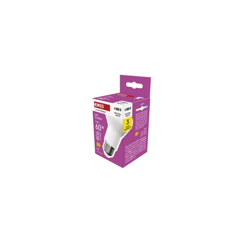 Časově Omezené LED žárovka Classic R63 / E27 / 7 W (60 W) / 806 lm / neutrální bílá