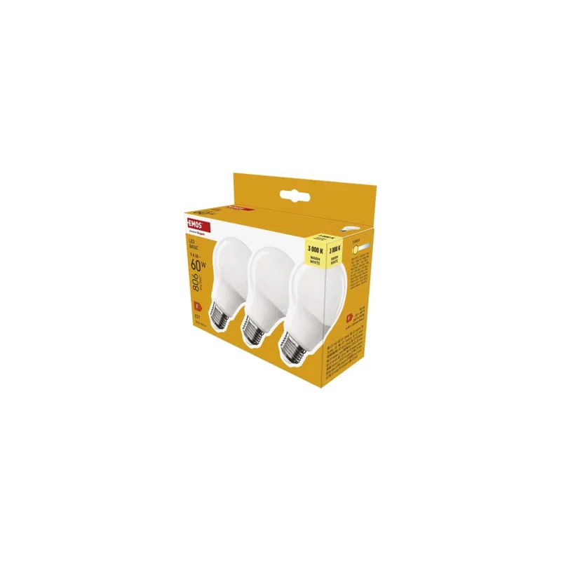 Super Cena LED žárovka Basic A60 / E27 / 9,4 W (60 W) / 806 lm / teplá bílá