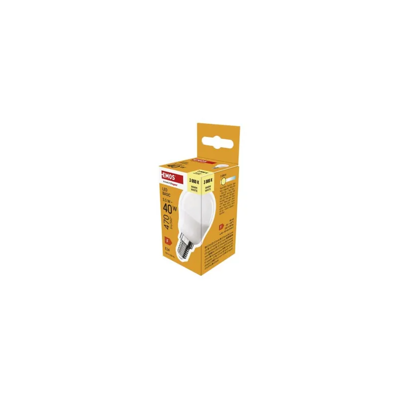 Akce LED žárovka Basic Mini Globe / E14 / 5,5 W (40 W) / 470 lm / teplá bílá