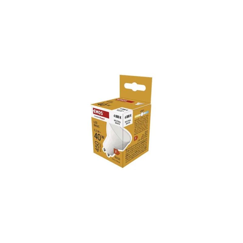 Dokud Zásoby Vydrží LED žárovka Basic MR16 / GU10 / 5,2 W (40 W) / 450 lm / neutrální bílá