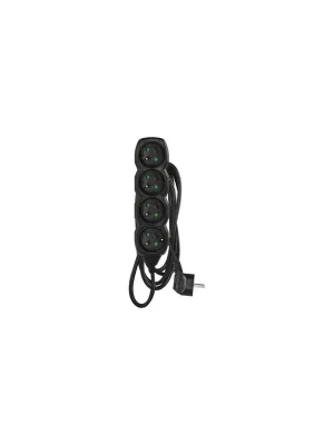 Blesková Nabídka Prodlužovací kabel 3 m / 4 zásuvky / černý / PVC / 1,5 mm2