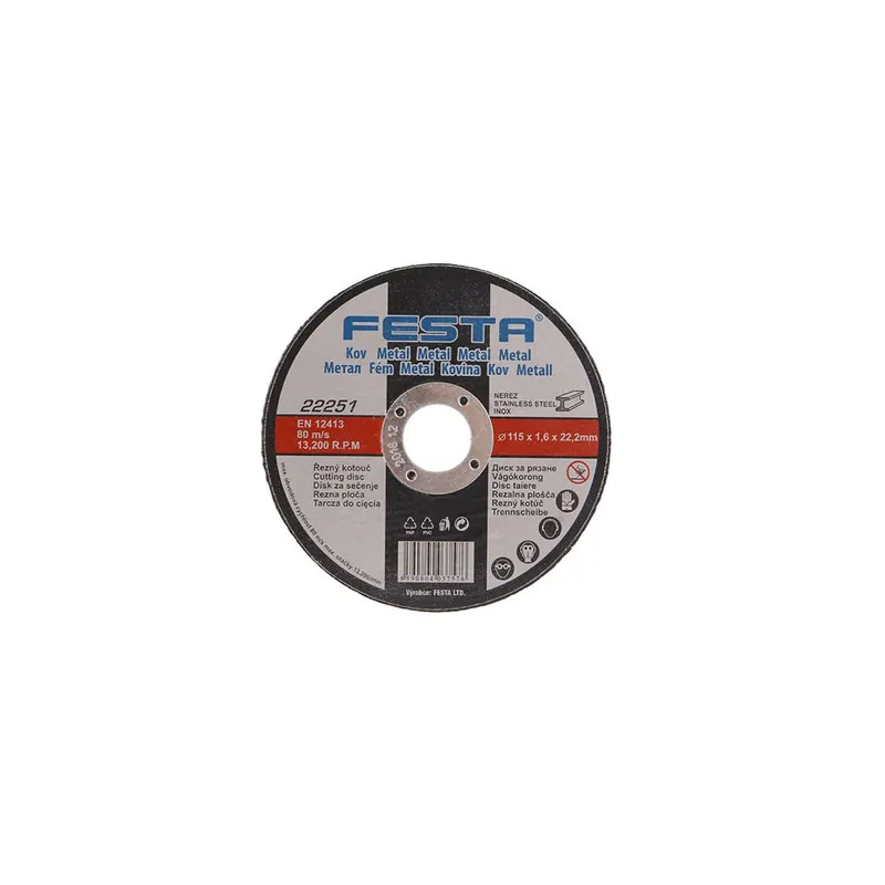 Rechtstreeks Van De Fabrikant Kotouč řezný FESTA na kov 115x1.6x22.2mm