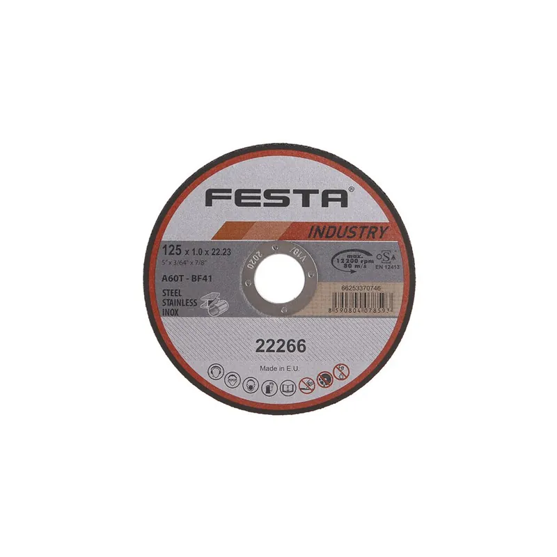 Kotouč řezný FESTA INDUSTRY na kov 125x1x22.2mm Snelle Levering