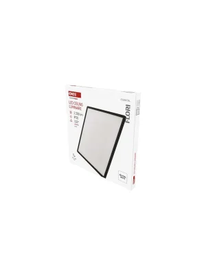 Tovární Cena LED přisazené svítidlo FLORI čtvercové, černé, 22W, neutrální bílá