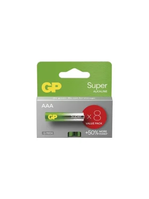 Alkalická baterie GP Super AAA (LR03), 8 ks Vysoce Kvalitní