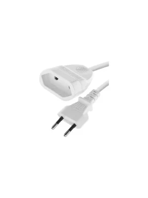 Dvoužilový pohyblivý přívod 5 m / 1 zásuvka / bílý / PVC / 0,75 mm2 Vrácení Zdarma