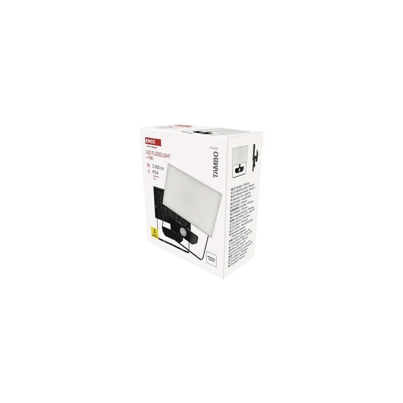 LED reflektor TAMBO se senzorem pohybu, 30 W, 3000 lm, černý Weekendaanbieding