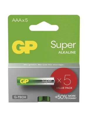 Alkalická baterie GP Super AAA (LR03) 5 ks Horká Nabídka