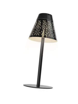 Značkový LED stolní lampa GRACE, nabíjecí, černá