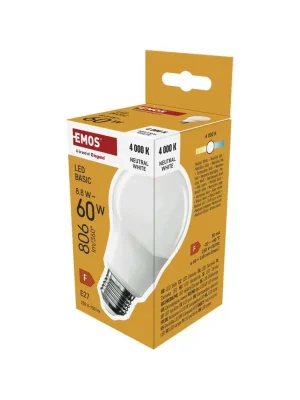 Akční Cena LED žárovka Basic A60 / E27 / 8,8 W (60 W) / 806 lm / neutrální bílá