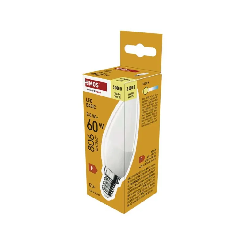 LED žárovka Basic Candle E14 / 8,8 W (60 W) / 806 lm / teplá bílá Betrouwbaar
