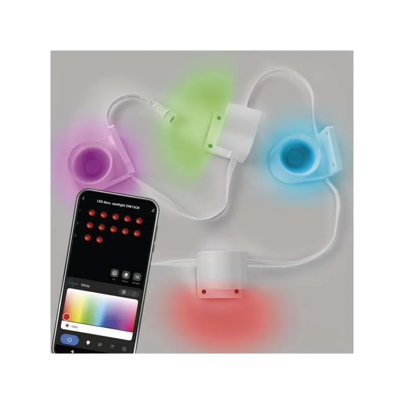 Must-Have GoSmart LED bodové svítidlo - řetěz 85 cm, 4 díly, 7 W, RGBIC+CCT, stmívatelné, WiFi