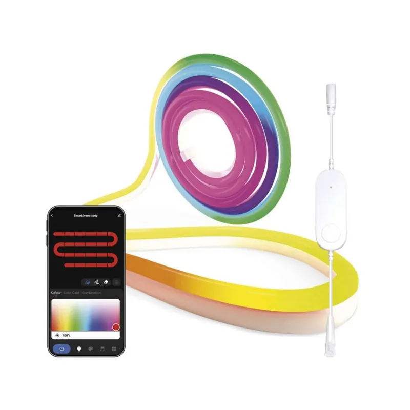 Voordeelprijs GoSmart ohebný LED pásek NEON bílý, 5 m, 33 W, RGBIC stmívatelný, WiFi