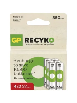 Nabíjecí baterie GP ReCyko 850 AAA (HR03), 6 ks Novinka