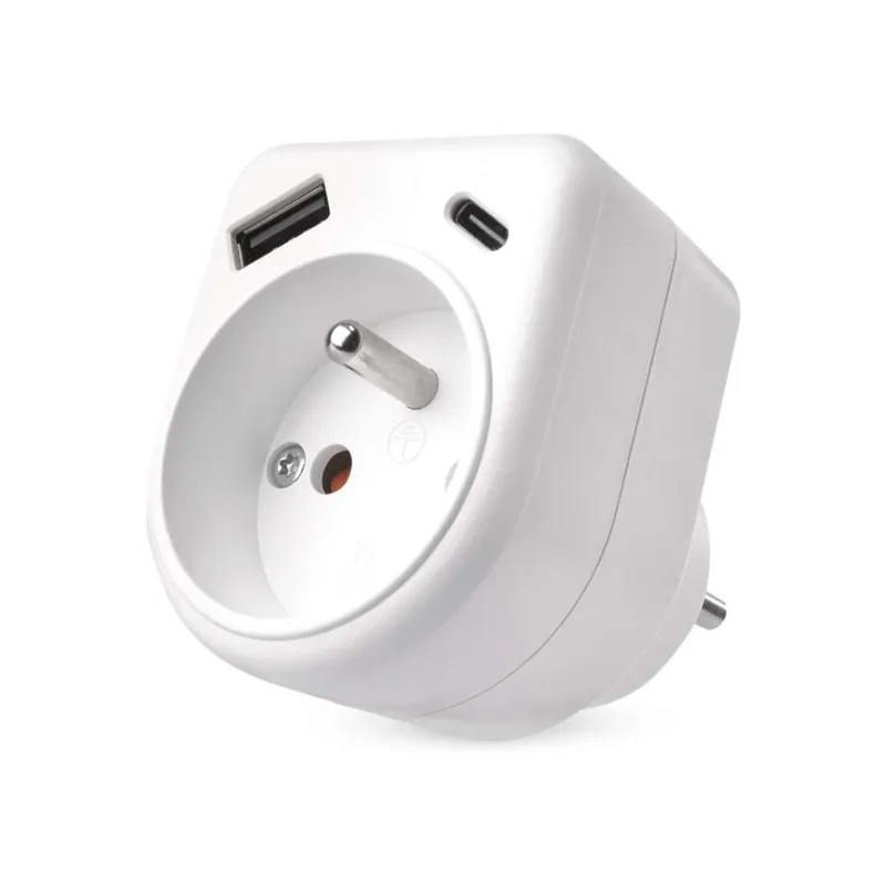 Rozbočovací zásuvka 1×, 1×USB-A+1×USB-C, bílá Alleen Vandaag