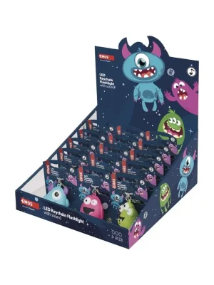 Výprodej LED klíčenka - příšerky se zvukem, 18 ks, display box