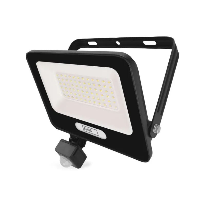 Nieuw LED reflektor GLARO s pohybovým čidlem, 50 W, černý, IP54, 5000 lm, neutrální bílá