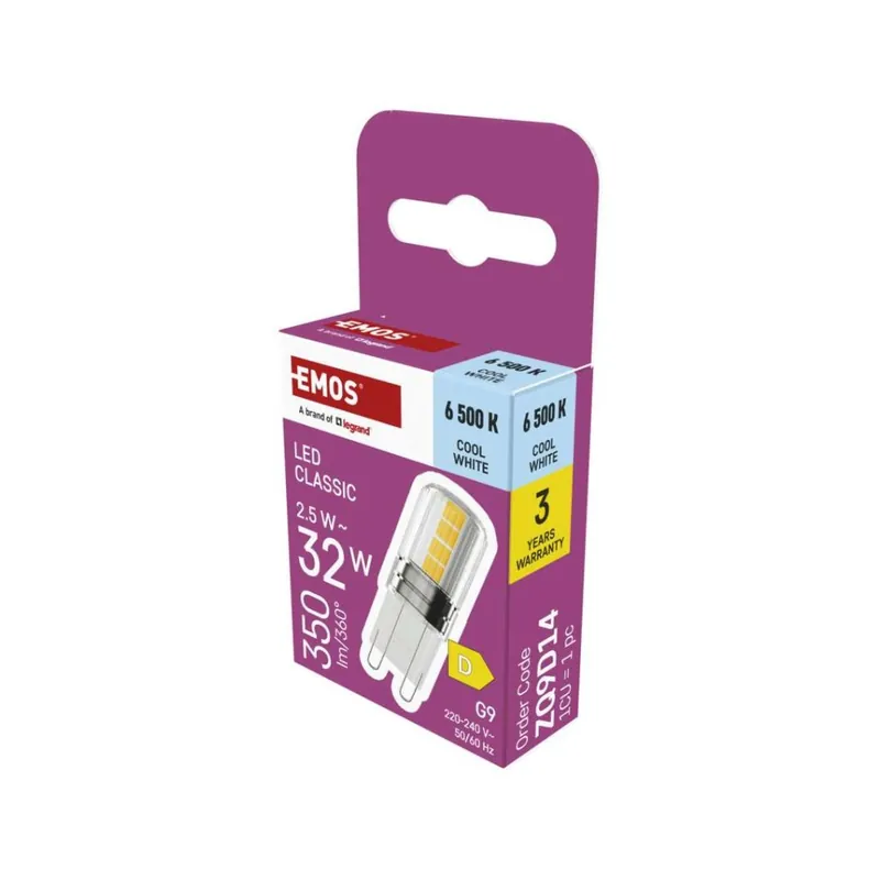 LED žárovka Classic JC / G9 / 2,5 W (32 W) / 350 lm / studená bílá Tijdelijk Beschikbaar
