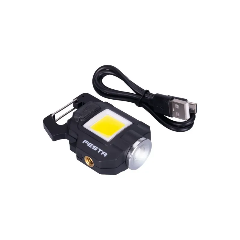 LED COB MINI nabíjecí svítilna FESTA 750lm IP44 s magnetem a karabinou Tijdelijk Beschikbaar