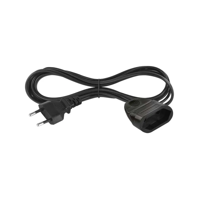 Dvoužilový pohyblivý přívod 1,5 m / 1 zásuvka / černý / PVC / 0,75 mm2 Tijdelijk Beschikbaar