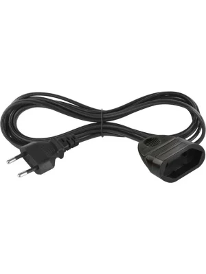 Dvoužilový pohyblivý přívod 3 m / 1 zásuvka / černý / PVC / 0,75 mm2 Must-Have