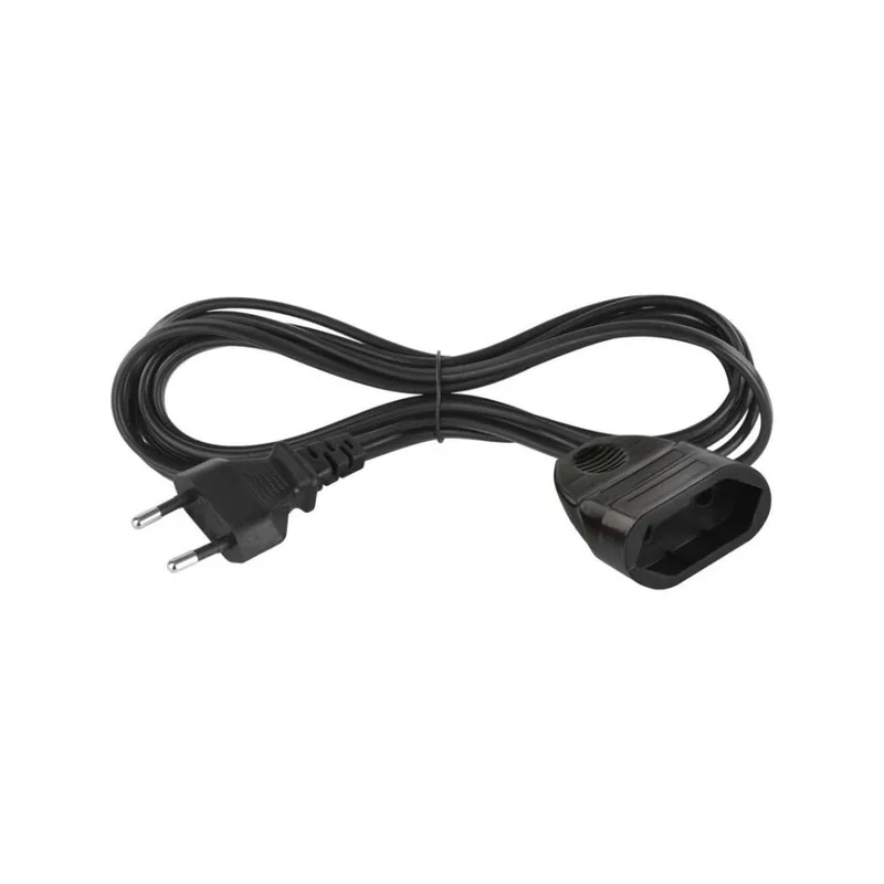Dvoužilový pohyblivý přívod 3 m / 1 zásuvka / černý / PVC / 0,75 mm2 Must-Have