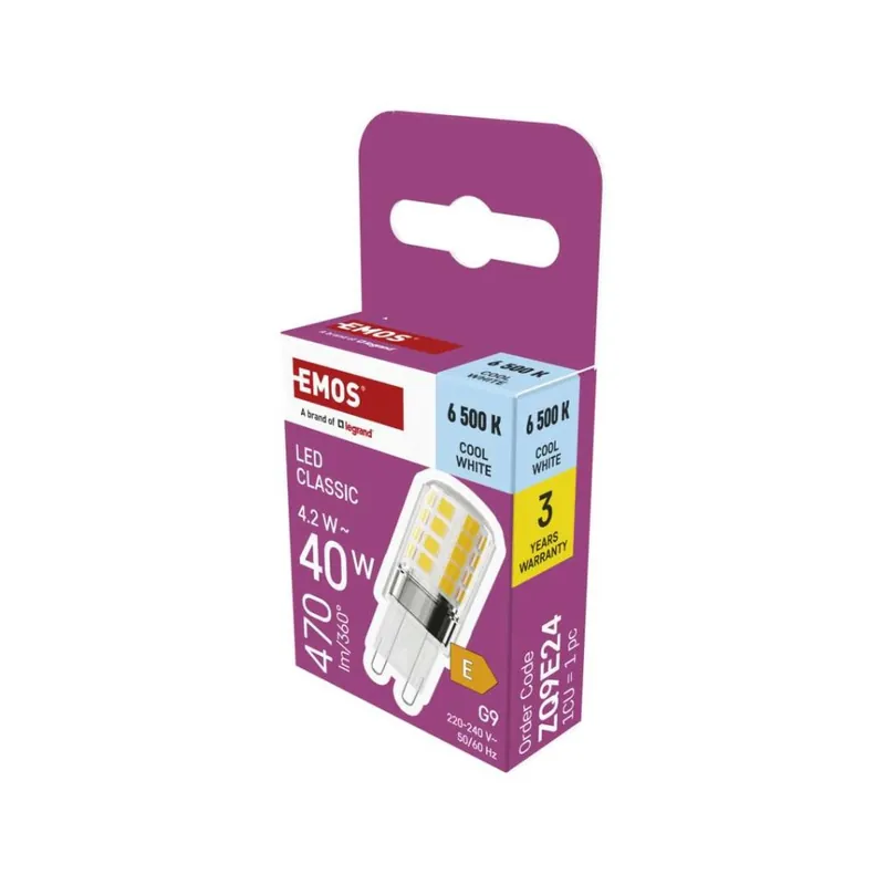 Korting LED žárovka Classic JC / G9 / 4,2 W (40 W) / 470 lm / studená bílá