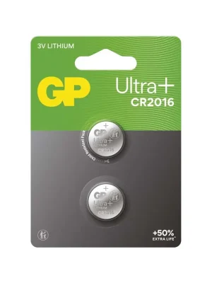 Zlevněný Lithiová knoflíková baterie GP Ultra plus CR2016, 2 ks
