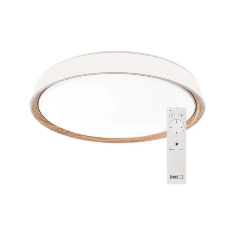 Flitsaanbieding LED přisazené svítidlo ILVI, kruhové 45W, stmív. se změnou CCT, bílá+dřevo