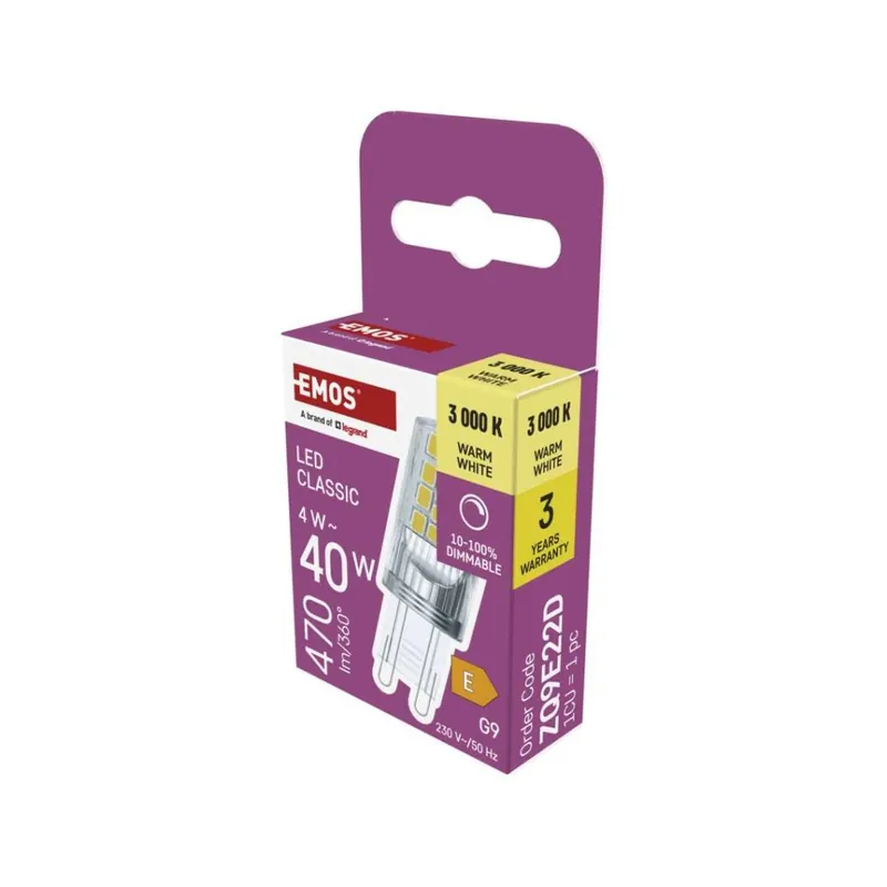 Nu Kopen LED žárovka Classic JC / G9 / 4,2 W (40 W) / 470 lm / teplá bílá / stmívatelná