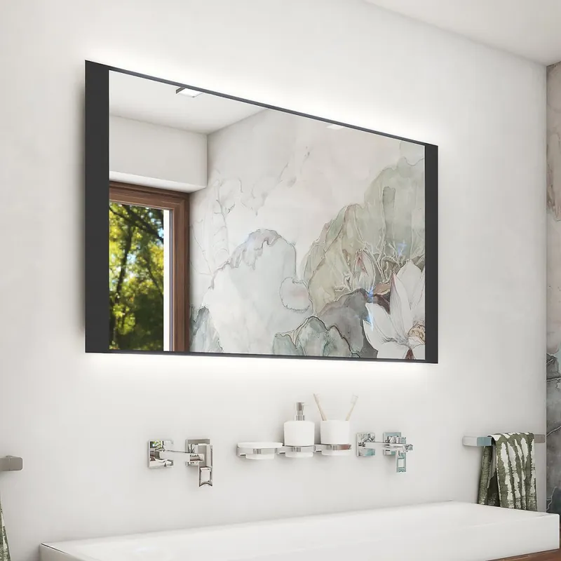 Černé LED zrcadlo 800x600 Meest Verkocht