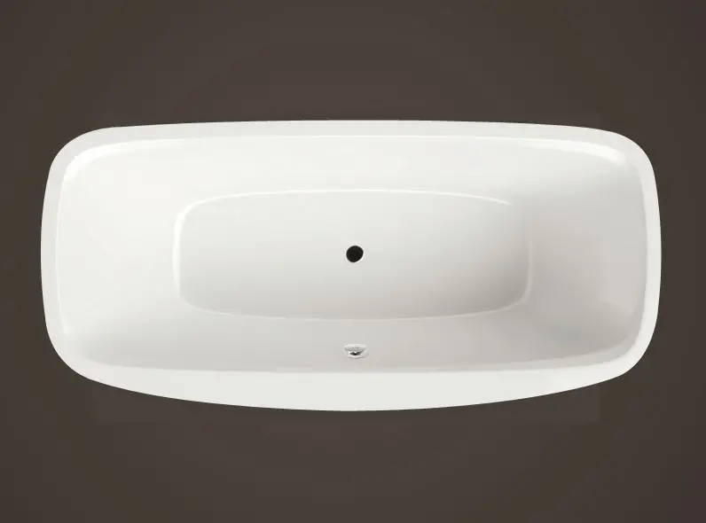 Designová plastová vana se zaoblenými rohy Santech BEVEL s ostrůvkem, 180 x 86 cm Must-Have