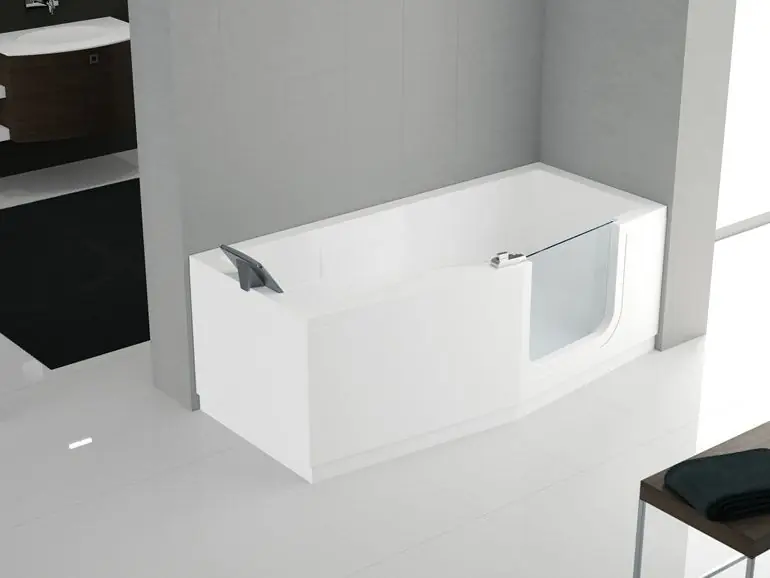 Flitsaanbieding Vana s dvířky pro seniory, Santech IRIS 170 x 80 cm, akrylátová, bílá, pravá