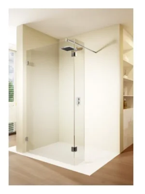 Vysoce Kvalitní Pevná sprchová zástěna s krátkým rohovým zakončením Riho SCANDIC NXT X402, 110 cm, chrom