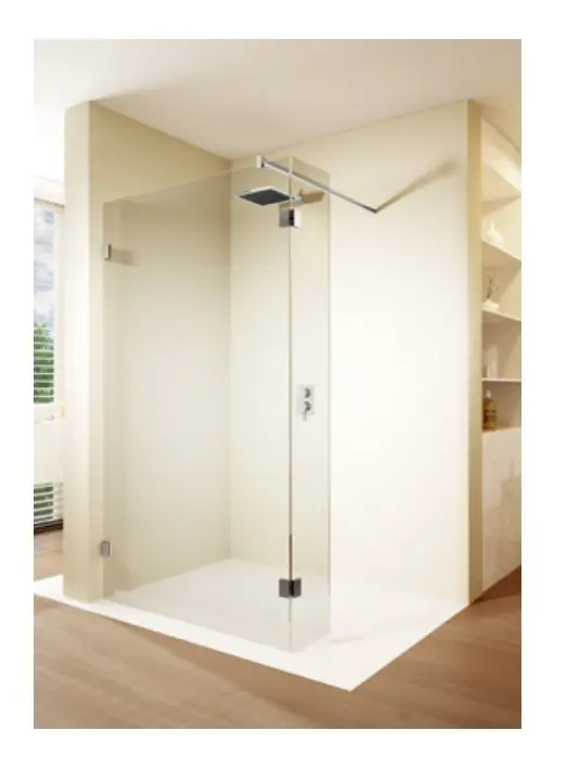 Vysoce Kvalitní Pevná sprchová zástěna s krátkým rohovým zakončením Riho SCANDIC NXT X402, 110 cm, chrom