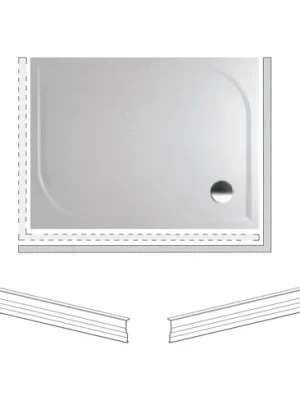 Levný Krycí panel ke sprchové vaničce Riho KOLPING P32L, plastový - levý, 100 x 80 cm