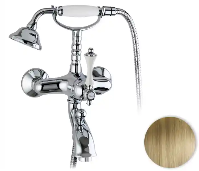 Retro nástěnná vodovodní baterie vanová Bianchi LIBERTY 1023VOT,rozteč 150 mm, stará mosaz Lage Kosten
