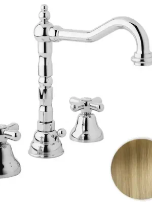 Express Levering Tříotvorová umyvadlová retro vodovodní baterie Bianchi OLD FASHION 1032VOT, stará mosaz