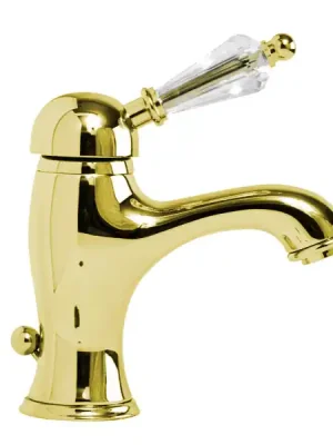 Bezpečná Platba Umyvadlová retro vodovodní baterie Bianchi VINTAGE 2002ORO, zlato, křišťál Swarovski