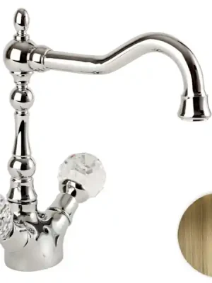 Retro vodovodní baterie umyvadlová Bianchi BOHEME 1036VOT, stará mosaz, křišťál Swarovski Alleen Vandaag