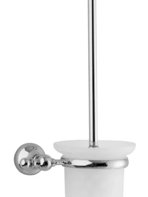 Retro WC štětka s miskou Bianchi KRIO 0700CRM chrom / mléčné sklo Superprijs