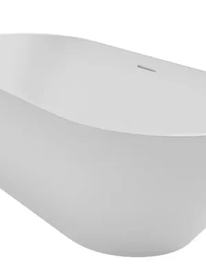 Volně stojící designová vana Riho BILBAO B119001105, 150 x 75 cm, litý mramor, matná bílá Direct Verzonden