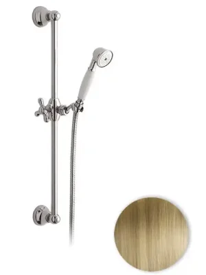 Retro sprchový set Bianchi OLD FASHION 6130VOT, tyč 60 cm, hadice, sprcha, stará mosaz Finale Uitverkoop