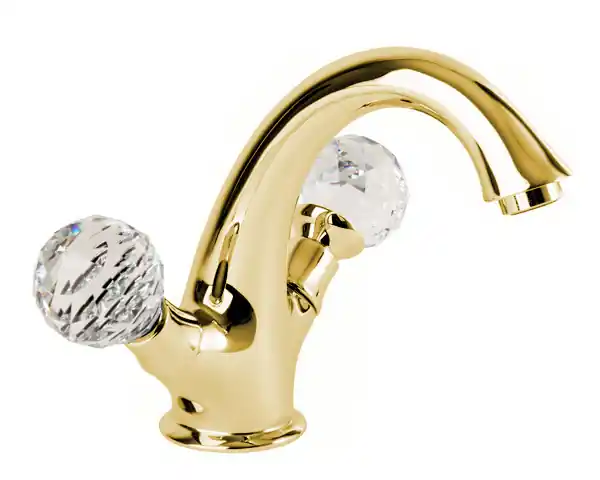 Zlatá umyvadlová vodovodní baterie Bianchi BOHEME 1034ORO, designová, křišťál Swarovski Shop Nu